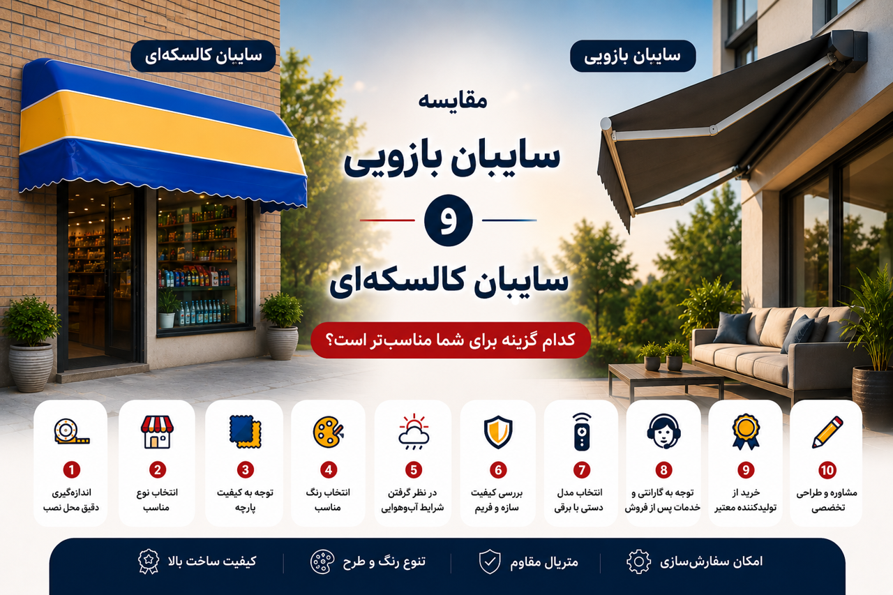 مقایسه سایبان بازویی و سایبان کالسکهای؛ کدام بهتر است؟